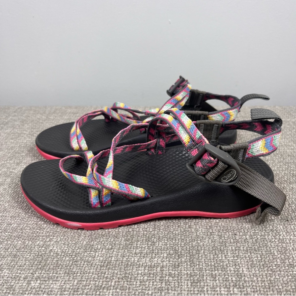 Chaco ZX1 Eco Tread Hiking Outdoor Pink Yellow Sandal Shoe Size 4 - Picture 8 of 11